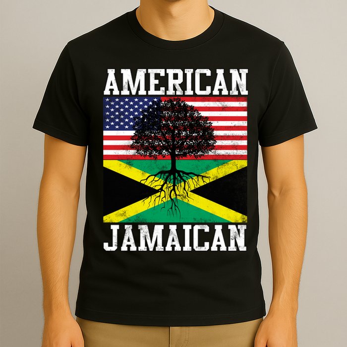 Jamaican American Flag Grown Roots T-Shirt