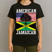 Jamaican American Flag Grown Roots T-Shirt