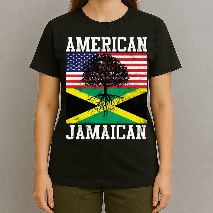 Jamaican American Flag Grown Roots T-Shirt