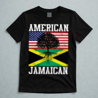 Jamaican American Flag Grown Roots T-Shirt