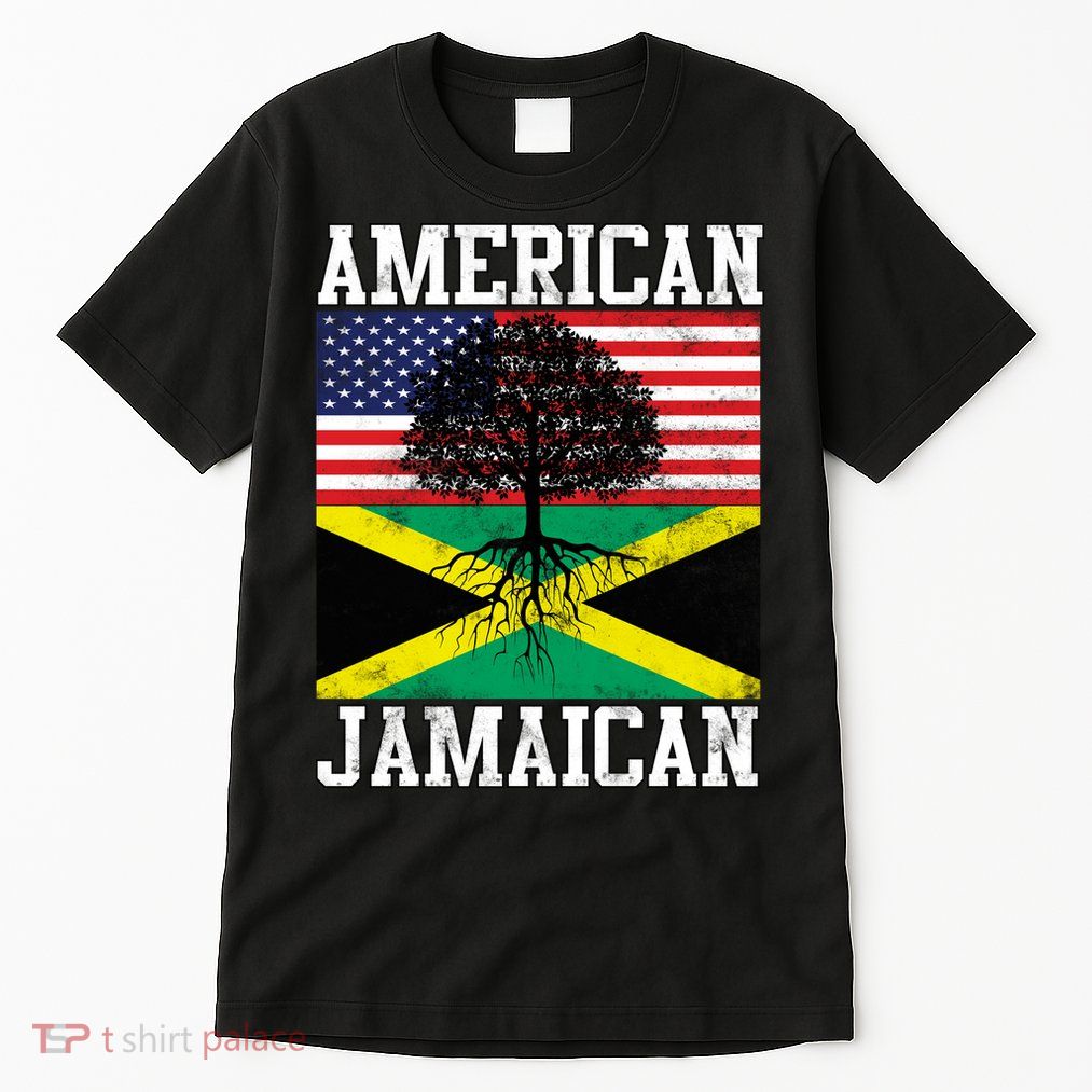 Jamaican American Flag Grown Roots Tall T-Shirt