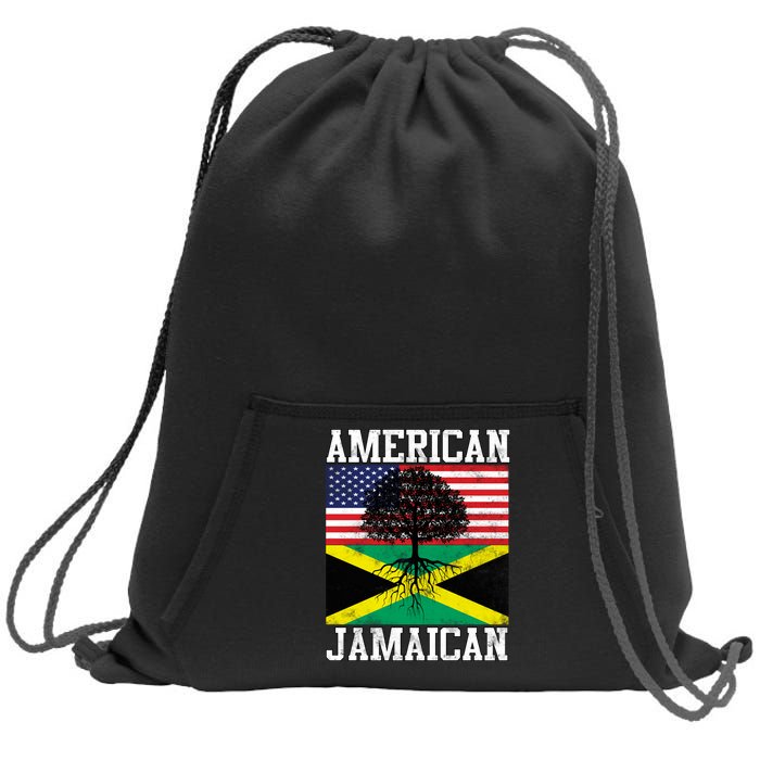 Jamaican American Flag Grown Roots Sweatshirt Cinch Pack Bag