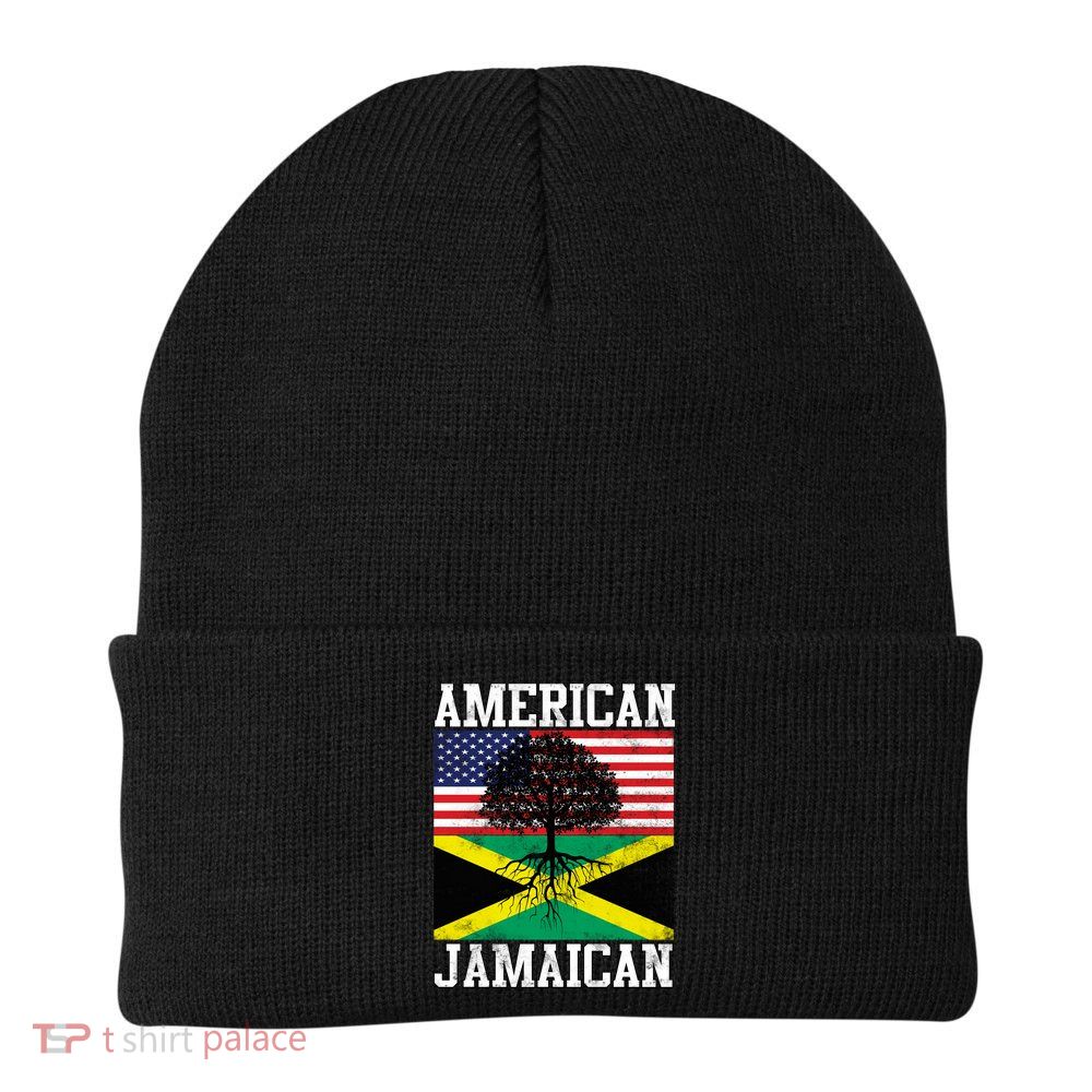 Jamaican American Flag Grown Roots Beanie