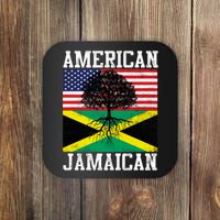 Jamaican American Flag Grown Roots Coaster