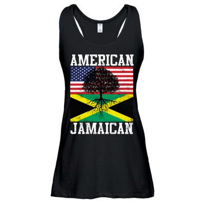 Jamaican American Flag Grown Roots Ladies Essential Flowy Tank