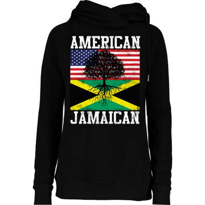 Jamaican American Flag Grown Roots Womens Funnel Neck Pullover Hood