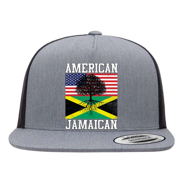 Jamaican American Flag Grown Roots Flat Bill Trucker Hat