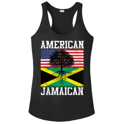 Jamaican American Flag Grown Roots Ladies PosiCharge Competitor Racerback Tank