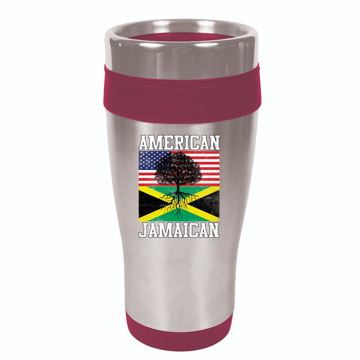 Jamaican American Flag Grown Roots 16oz Travel Tumbler