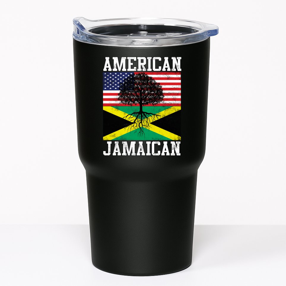 Jamaican American Flag Grown Roots Tumbler
