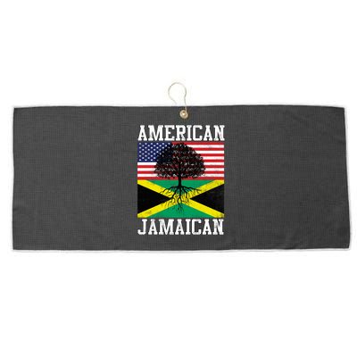 Jamaican American Flag Grown Roots Large Microfiber Waffle Golf Towel