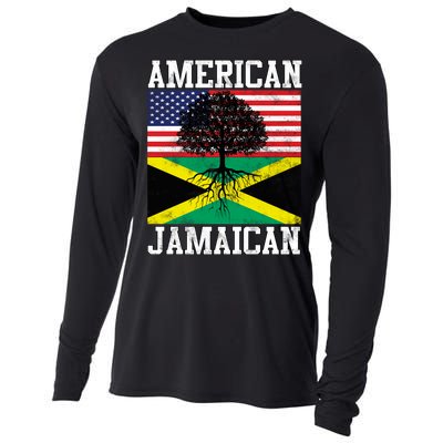 Jamaican American Flag Grown Roots Cooling Performance Long Sleeve Crew