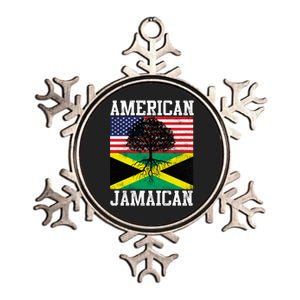 Jamaican American Flag Grown Roots Metallic Star Ornament