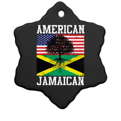 Jamaican American Flag Grown Roots Ceramic Star Ornament