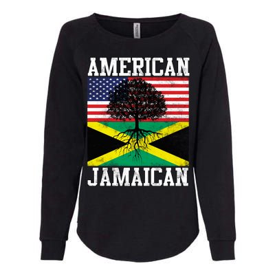 Jamaican American Flag Grown Roots Womens California Wash Sweatshirt