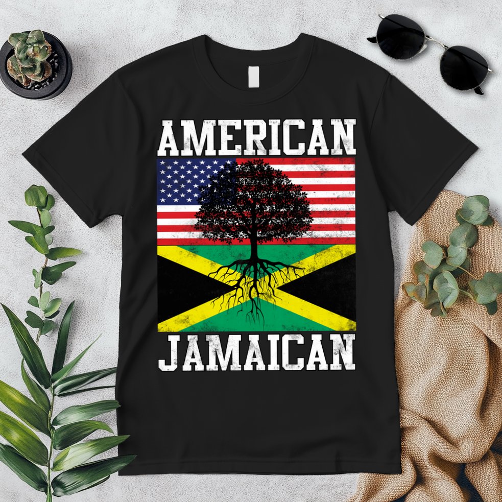 Jamaican American Flag Grown Roots Premium T-Shirt