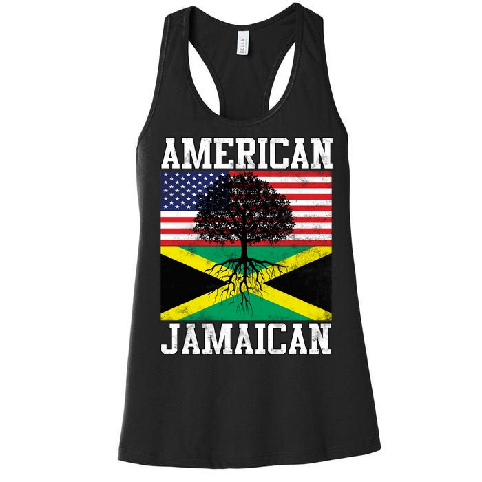 Jamaican American Flag Grown Roots Women's Racerback Tank