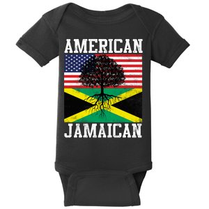 Jamaican American Flag Grown Roots Baby Bodysuit