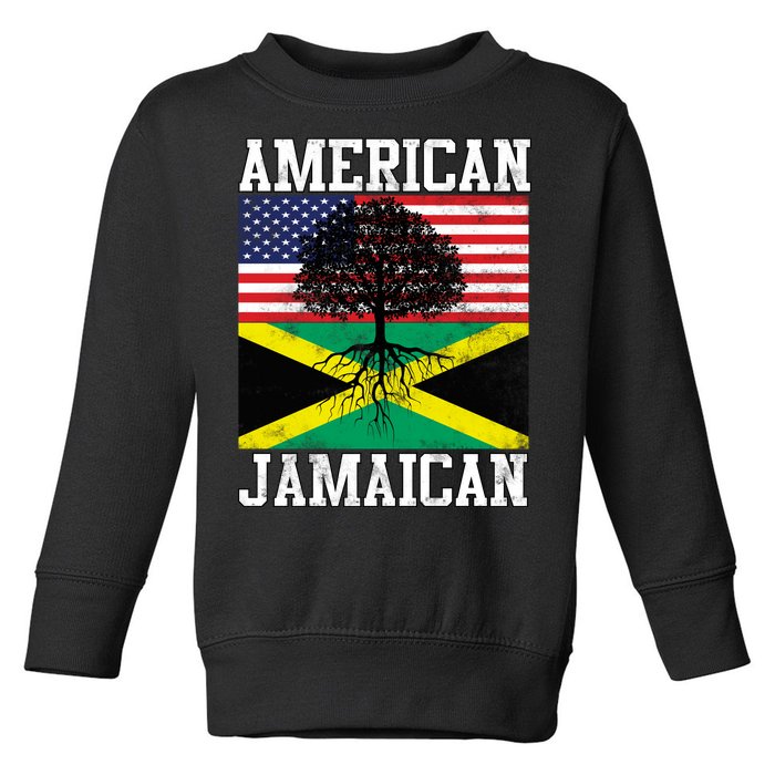 Jamaican American Flag Grown Roots Toddler Sweatshirt