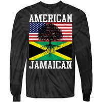 Jamaican American Flag Grown Roots Tie-Dye Long Sleeve Shirt