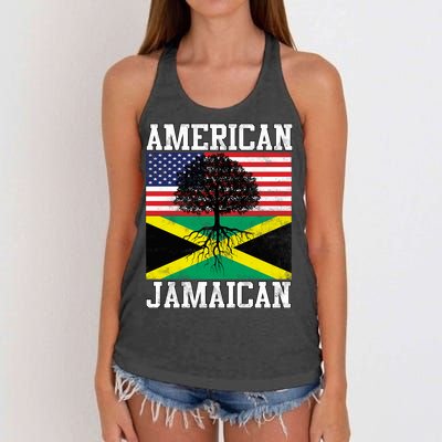 Jamaican American Flag Grown Roots Women's Knotted Racerback Tank