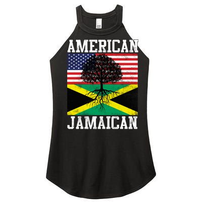 Jamaican American Flag Grown Roots Women's Perfect Tri Rocker Tank