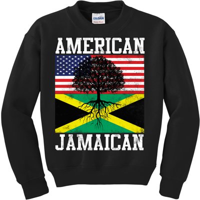 Jamaican American Flag Grown Roots Kids Sweatshirt