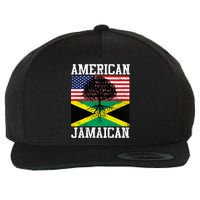 Jamaican American Flag Grown Roots Wool Snapback Cap