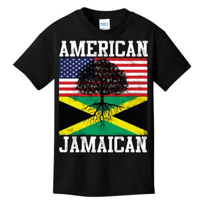 Jamaican American Flag Grown Roots Kids T-Shirt