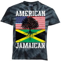 Jamaican American Flag Grown Roots Kids Tie-Dye T-Shirt