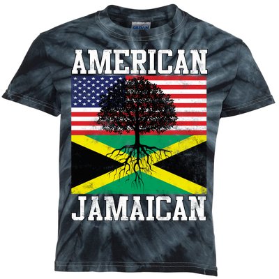 Jamaican American Flag Grown Roots Kids Tie-Dye T-Shirt