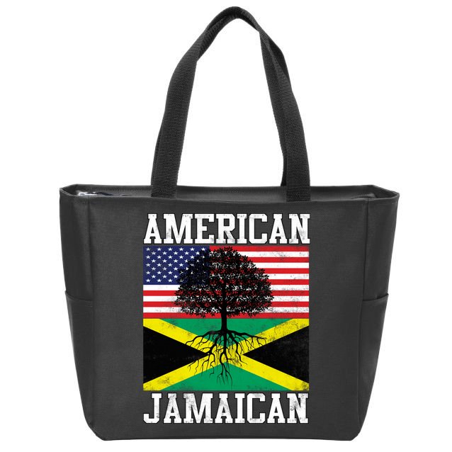 Jamaican American Flag Grown Roots Zip Tote Bag