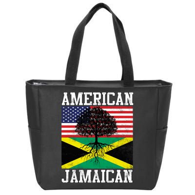 Jamaican American Flag Grown Roots Zip Tote Bag