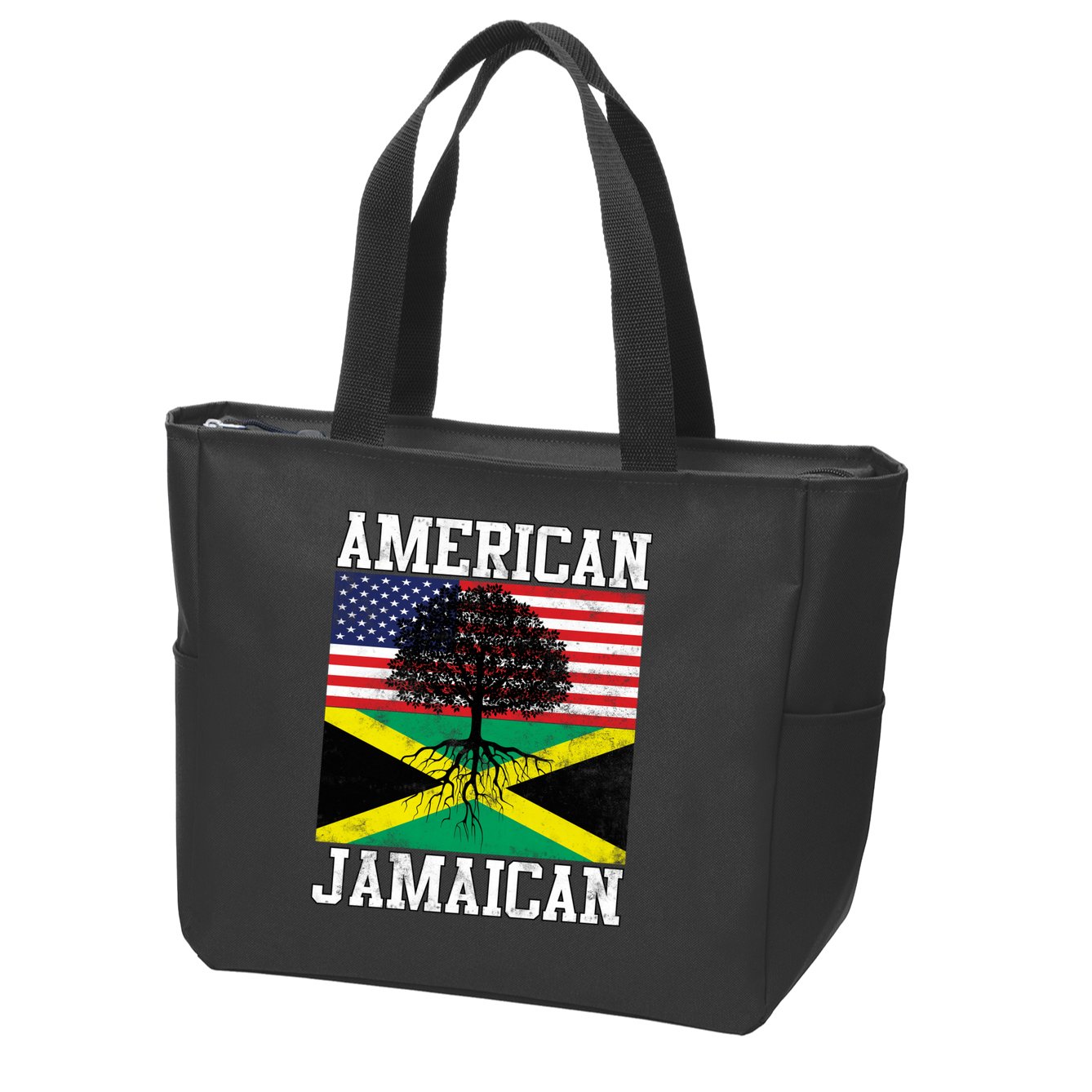 Jamaican American Flag Grown Roots Zip Tote Bag