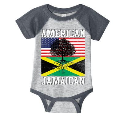 Jamaican American Flag Grown Roots Infant Baby Jersey Bodysuit