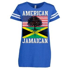 Jamaican American Flag Grown Roots Enza Ladies Jersey Football T-Shirt