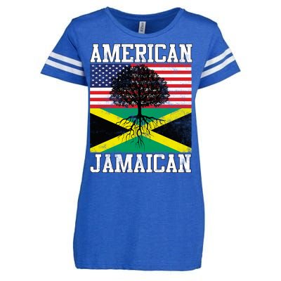 Jamaican American Flag Grown Roots Enza Ladies Jersey Football T-Shirt