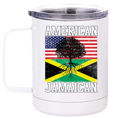 Jamaican American Flag Grown Roots 12 oz Stainless Steel Tumbler Cup