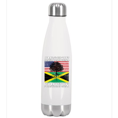 Jamaican American Flag Grown Roots Stainless Steel Insulated Water Bottle