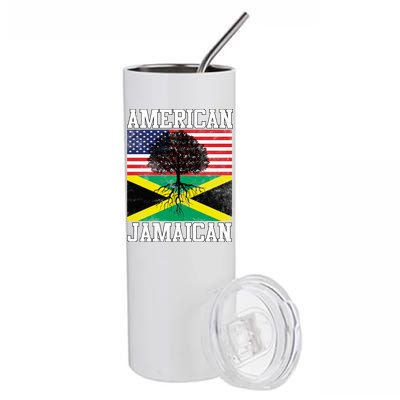 Jamaican American Flag Grown Roots Stainless Steel Tumbler