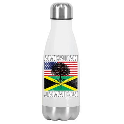 Jamaican American Flag Grown Roots Stainless Steel Insulated Water Bottle