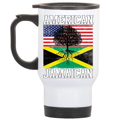 Jamaican American Flag Grown Roots Stainless Steel Travel Mug