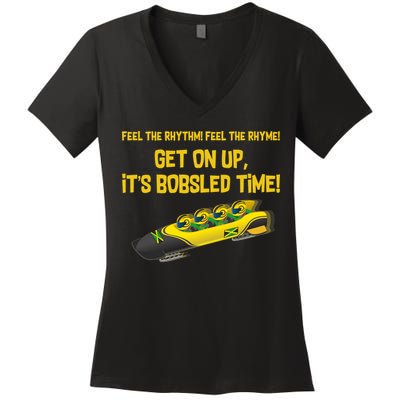 Jamaican Bobsled Team Women's V-Neck T-Shirt