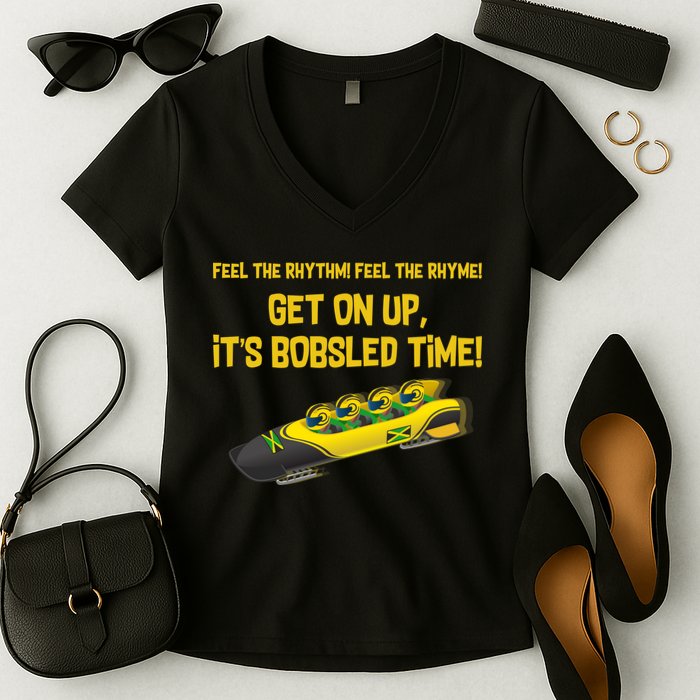 Jamaican Bobsled Team Women's V-Neck T-Shirt