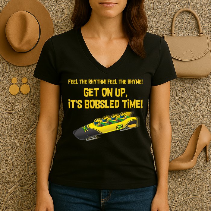 Jamaican Bobsled Team Women's V-Neck T-Shirt