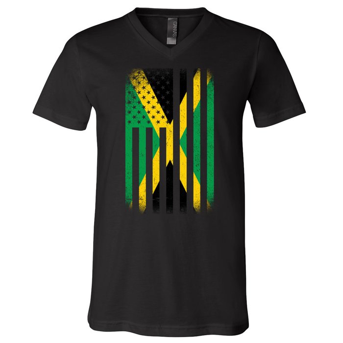 Jamaican Vintage Jamaica Flag V-Neck T-Shirt