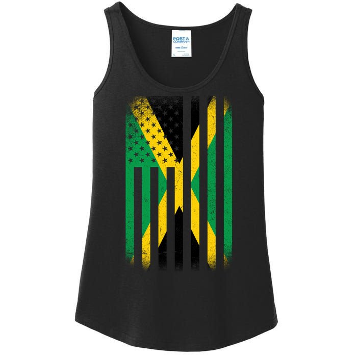 Jamaican Vintage Jamaica Flag Ladies Essential Tank