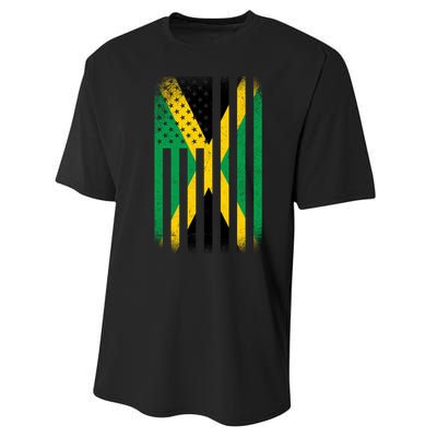 Jamaican Vintage Jamaica Flag Performance Sprint T-Shirt