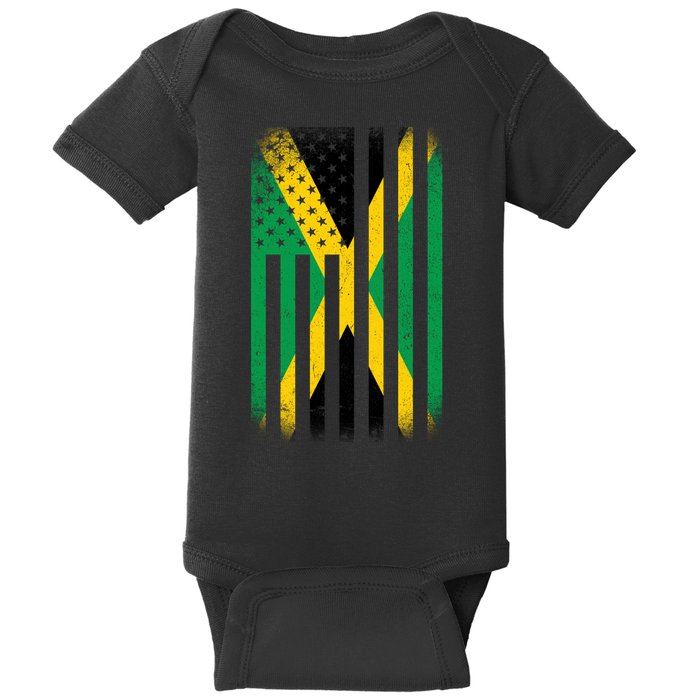 Jamaican Vintage Jamaica Flag Baby Bodysuit