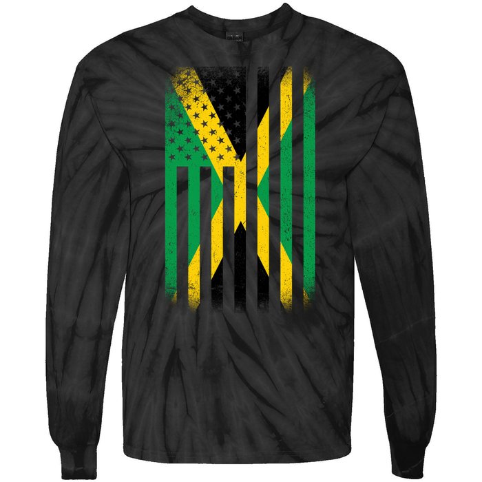 Jamaican Vintage Jamaica Flag Tie-Dye Long Sleeve Shirt